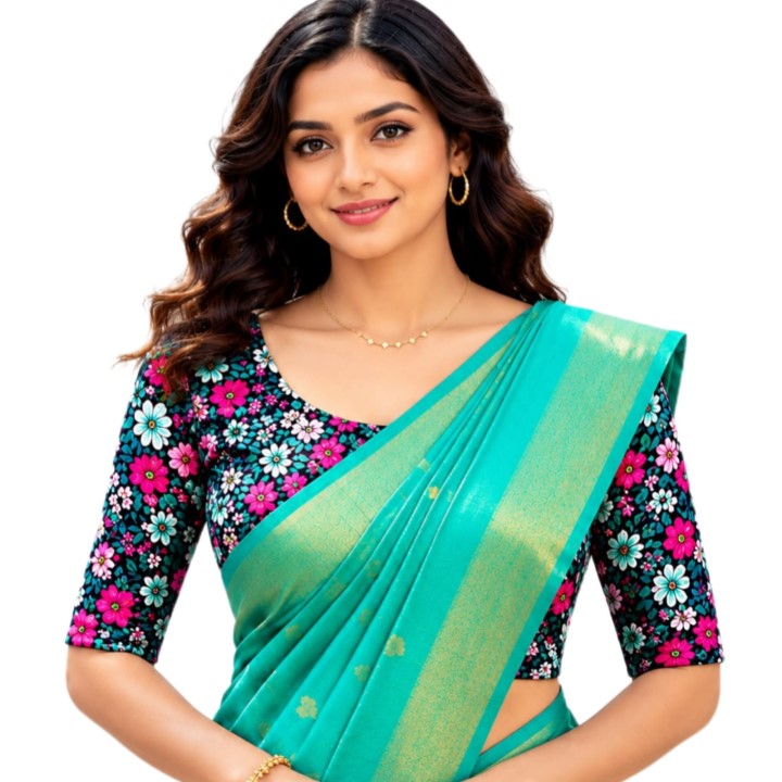 Digital Printed Short Sleeve Crop Tops Blouse for Women
