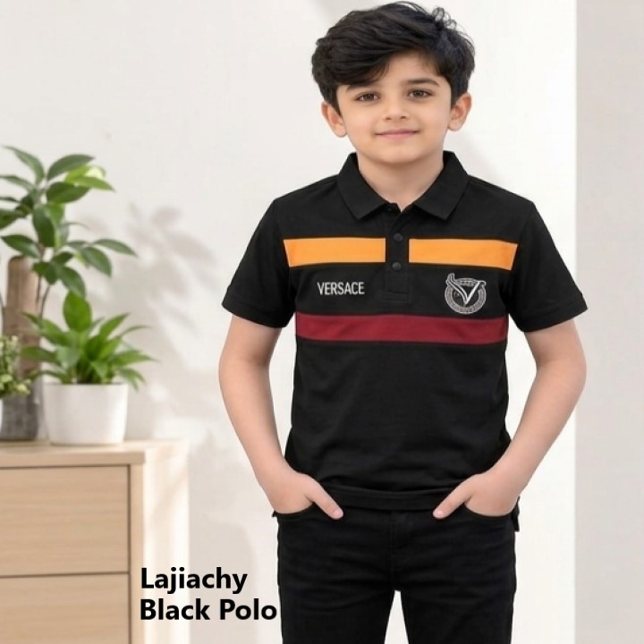 3-10 Years Boys China Polo Shirt (Black)
