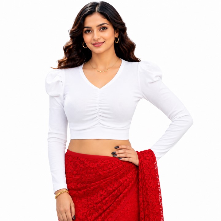 ২ পিস মেয়ে এবং মহিলাদের ফ্যাশনেবল ফুল হাতা ব্লাউজ