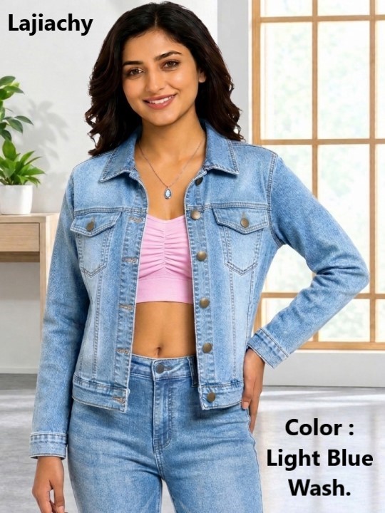 Women Denim Jacket, Women Stylish Premium Fashionable Denim Jacket (3 Color Available)
