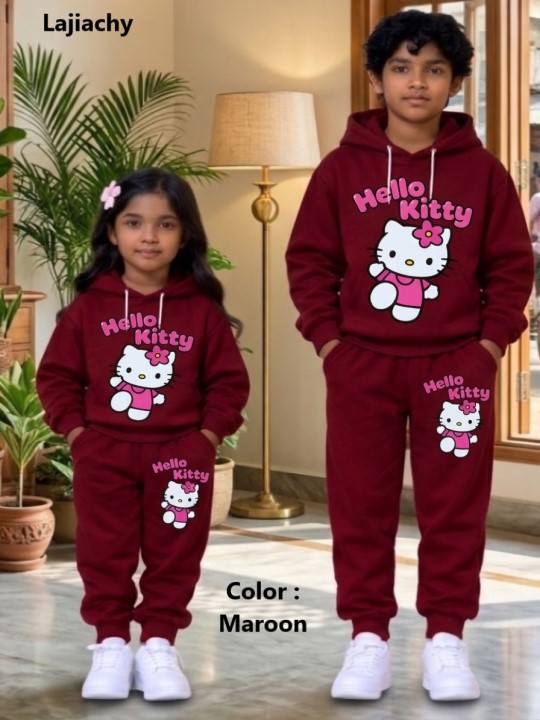 Boys/Girls Hoody and Trouser Set, Hello Kitty Stylish Print Design Hoody and Trouser Set for 2-12 Years Boys/Girls - Image 7
