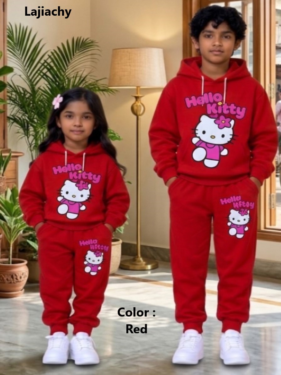 Boys/Girls Hoody and Trouser Set, Hello Kitty Stylish Print Design Hoody and Trouser Set for 2-12 Years Boys/Girls - Image 3